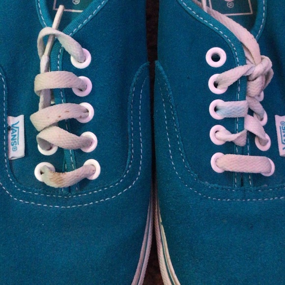 Blue suede vans authentic low rise shoes - Picture 2 of 4